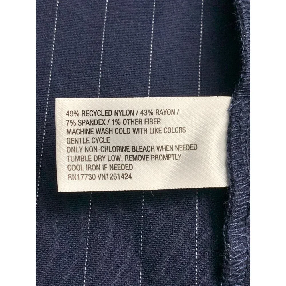 Wild Fable Junior Teens Navy Blue Strapless Pinstripe Dress Size Large - Picture 9 of 10